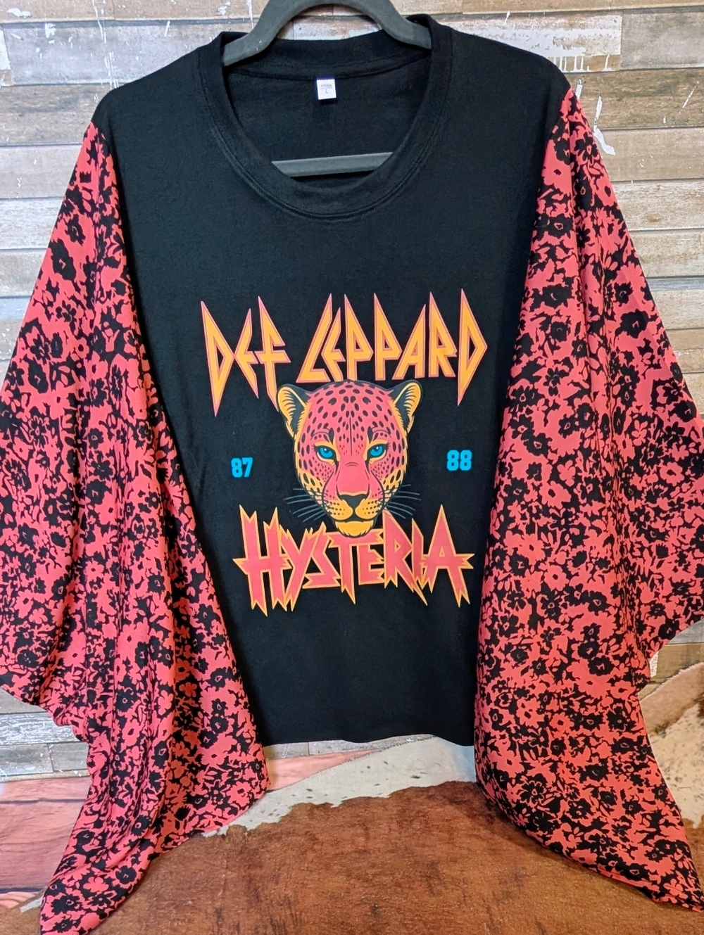 New Def Leppard Graphic With Boho Bat Wings Handcrafted